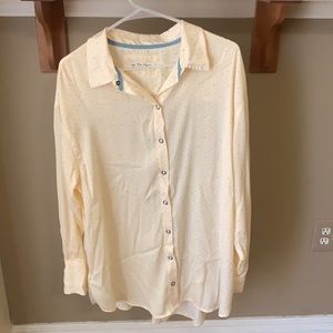 We The Free polka dot button up long sleeve blouse